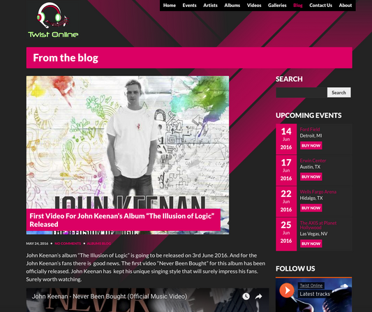 John Keenan Featured on Twist Online Site