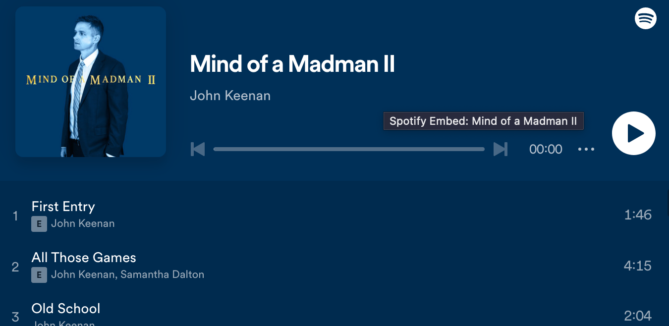 Album: Mind of a Madman II by John Keenan